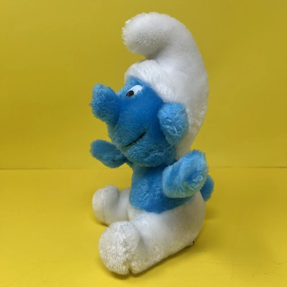 Vintage Smurf Plush Wallace Berrie 1980 Blue White 8